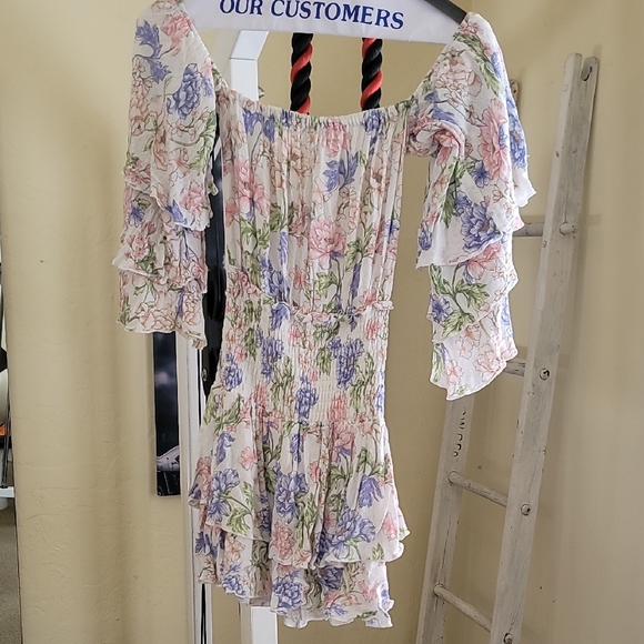 Dresses & Skirts - Vintage Havana Floral Off-Shoulder Ruffle Dress